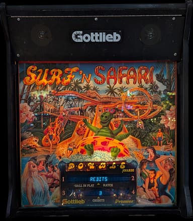 Surf 'n Safari backglass