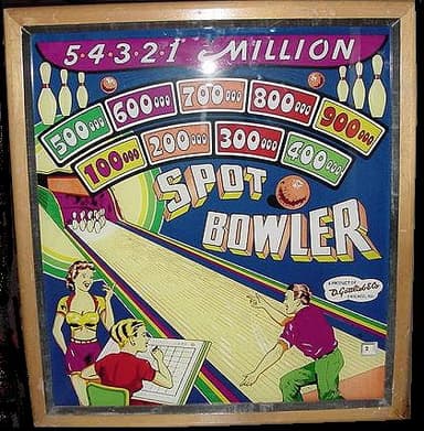 Spot Bowler backglass