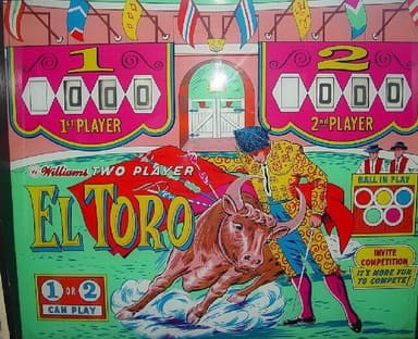 El Toro backglass