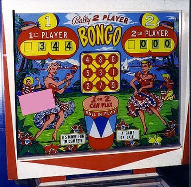 Bongo backglass