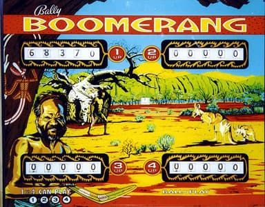 Boomerang backglass