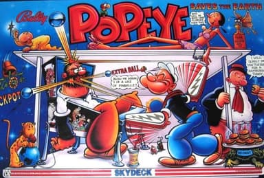 Popeye Saves the Earth backglass