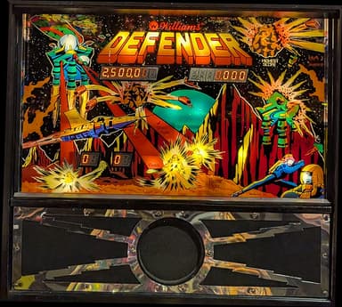 Defender backglass