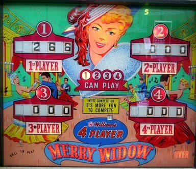 Merry Widow backglass