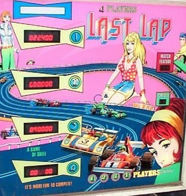 Last Lap backglass