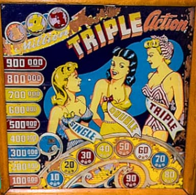 Triple Action backglass