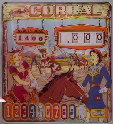 Corral backglass