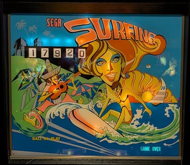 Surfing backglass