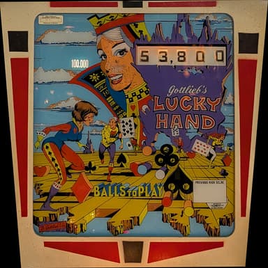 Lucky Hand backglass