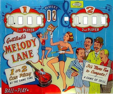 Melody Lane backglass