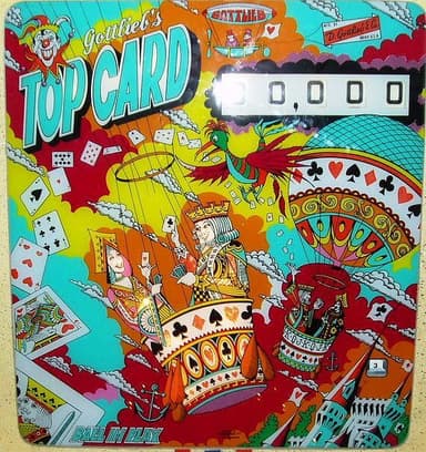 Top Card backglass