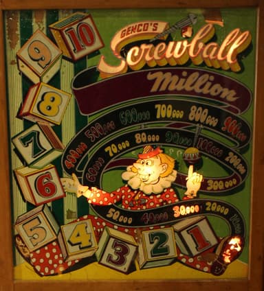 Screwball backglass