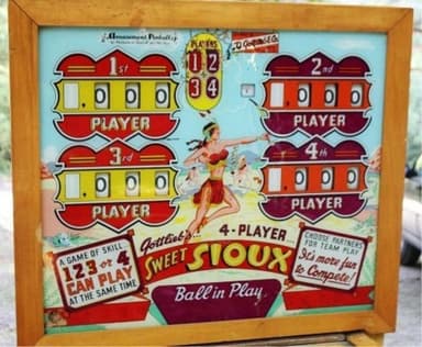 Sweet Sioux backglass