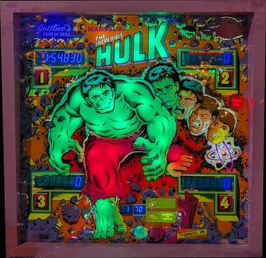 The Incredible Hulk backglass