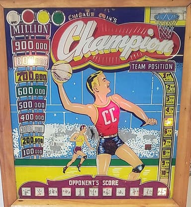 Champion backglass