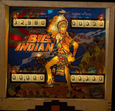 Big Indian backglass