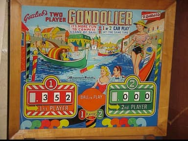 Gondolier backglass