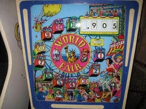 World Fair backglass