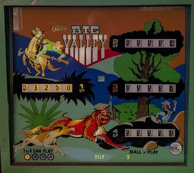 Big Valley backglass