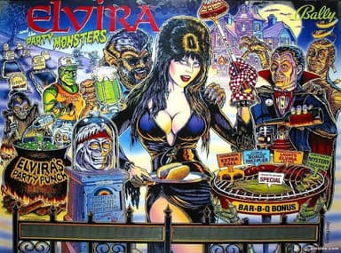 Elvira and the Party Monsters backglass