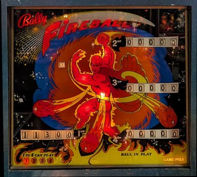 Fireball backglass