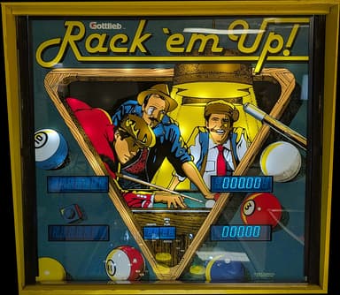 Rack 'Em Up backglass