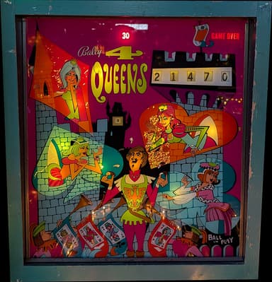 4 Queens backglass