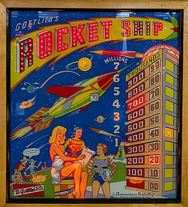 Rocket Ship backglass
