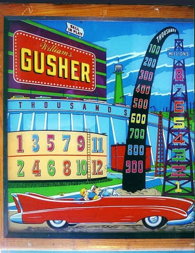 Gusher backglass