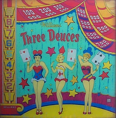 Three Deuces backglass