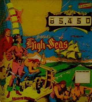 High Seas backglass