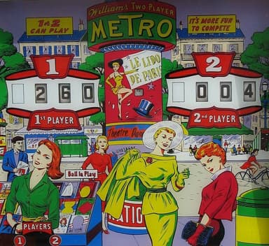 Metro backglass