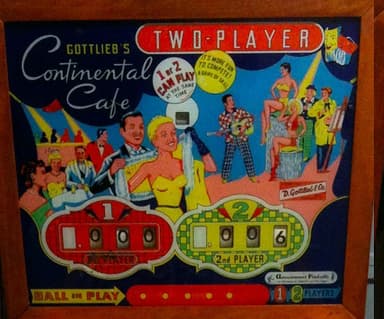 Continental Cafe backglass