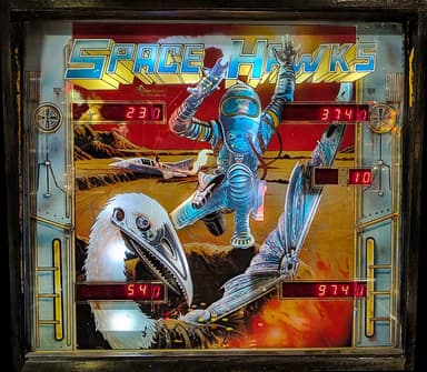 Space Hawks backglass