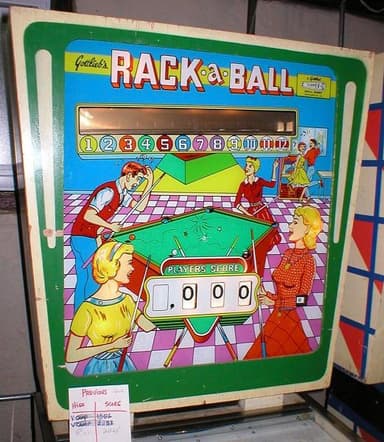 Rack-A-Ball backglass