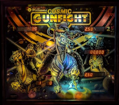 Cosmic Gunfight backglass