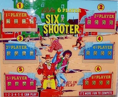 Six Shooter backglass