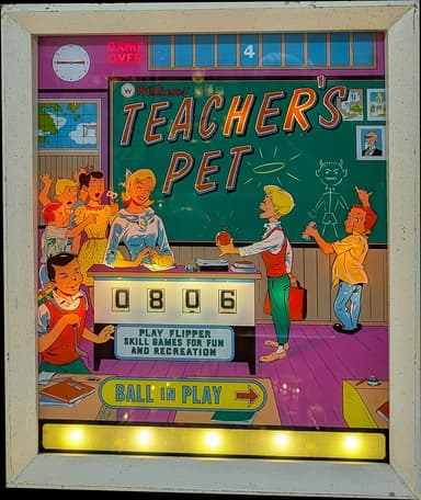 Teacher's Pet backglass