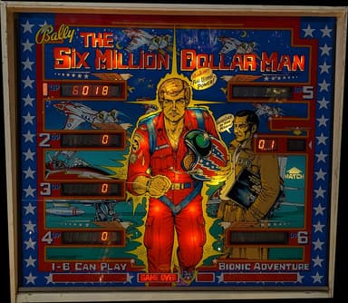 Six Million Dollar Man backglass