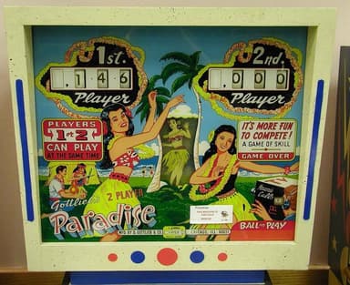 Paradise backglass