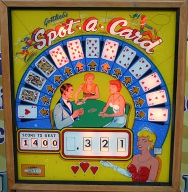 Spot-A-Card backglass