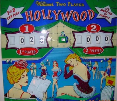 Hollywood backglass