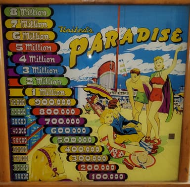 Paradise backglass