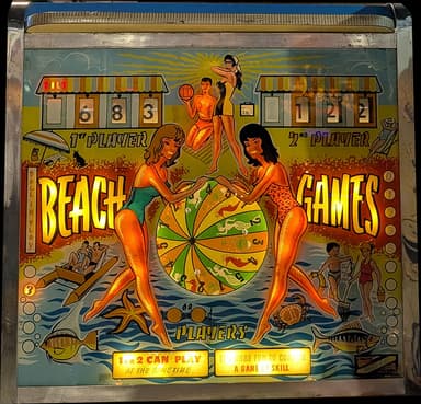 Beach Games backglass